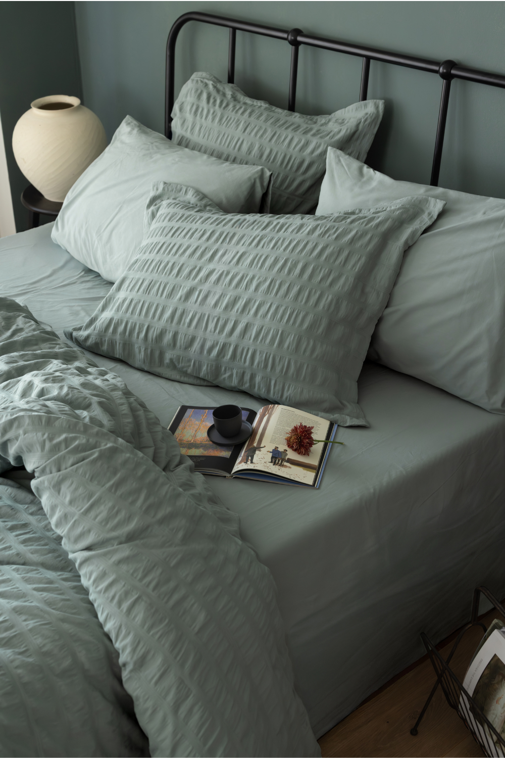 Arianna %100 Pamuk Stonewashed Çift Kişilik Nevresim Takımı Yeşil