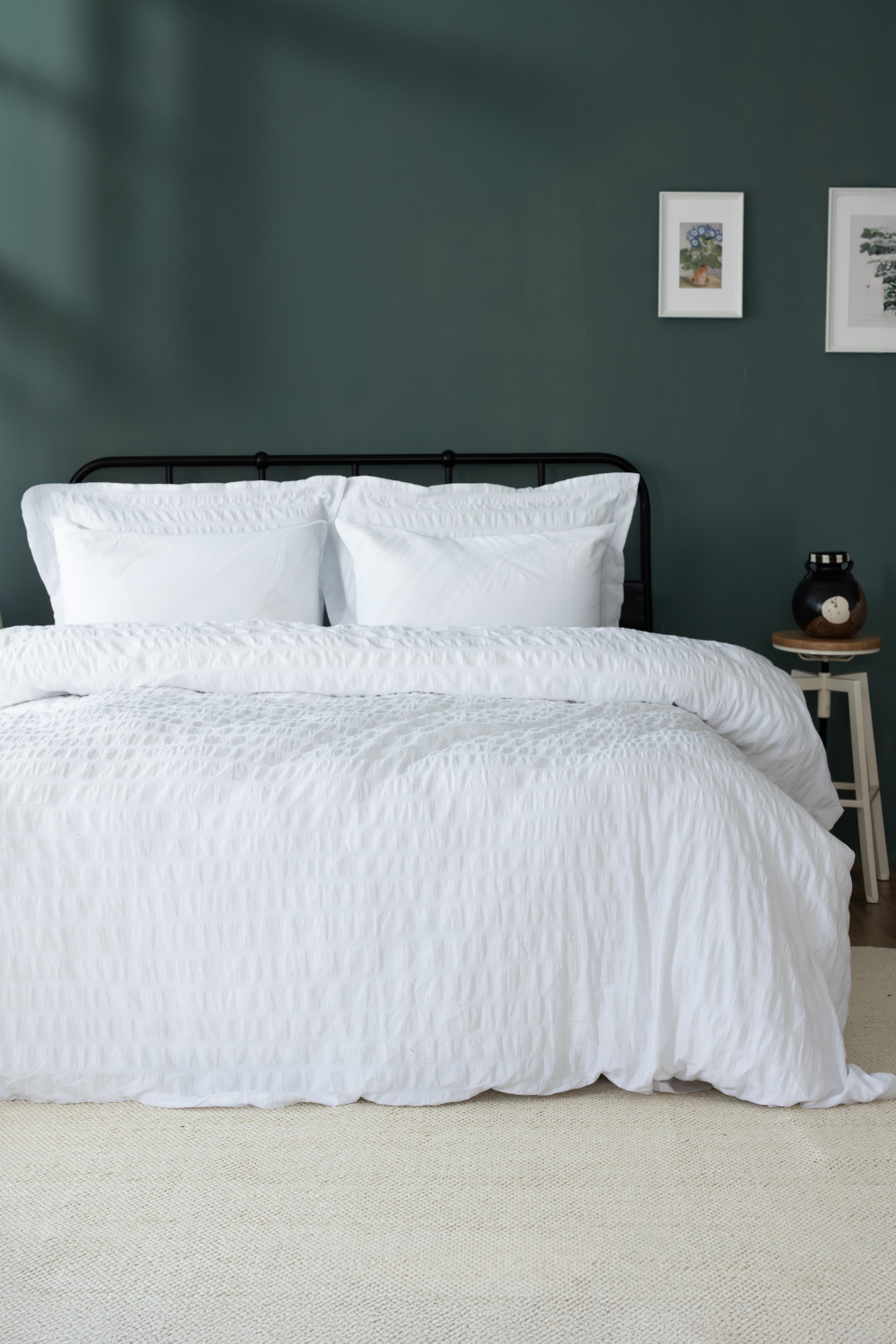 Arianna %100 Pamuk Stonewashed Çift Kişilik Nevresim Takımı Beyaz