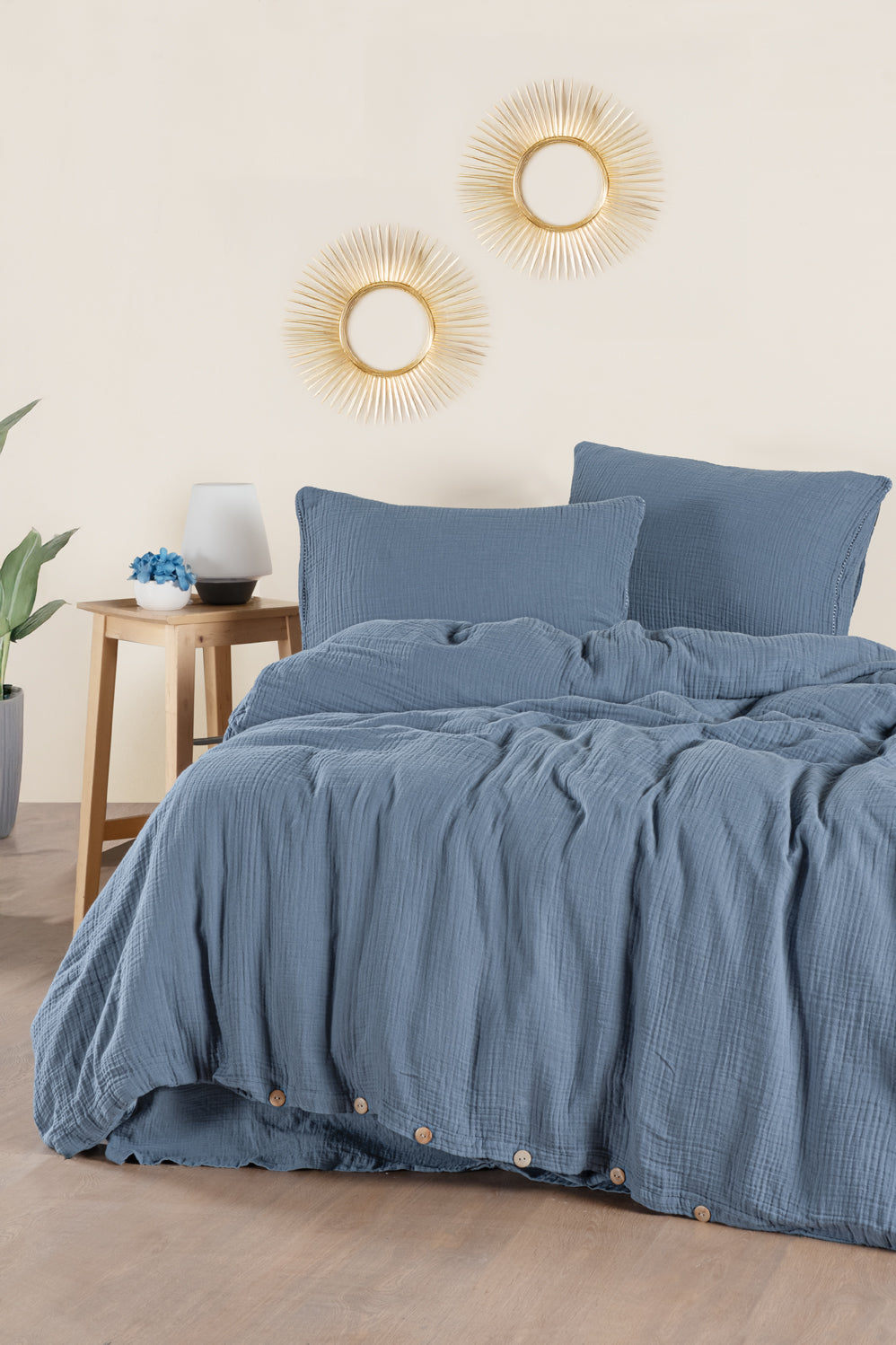 Henna Blue Muslin Cotton Nevresim Takımı