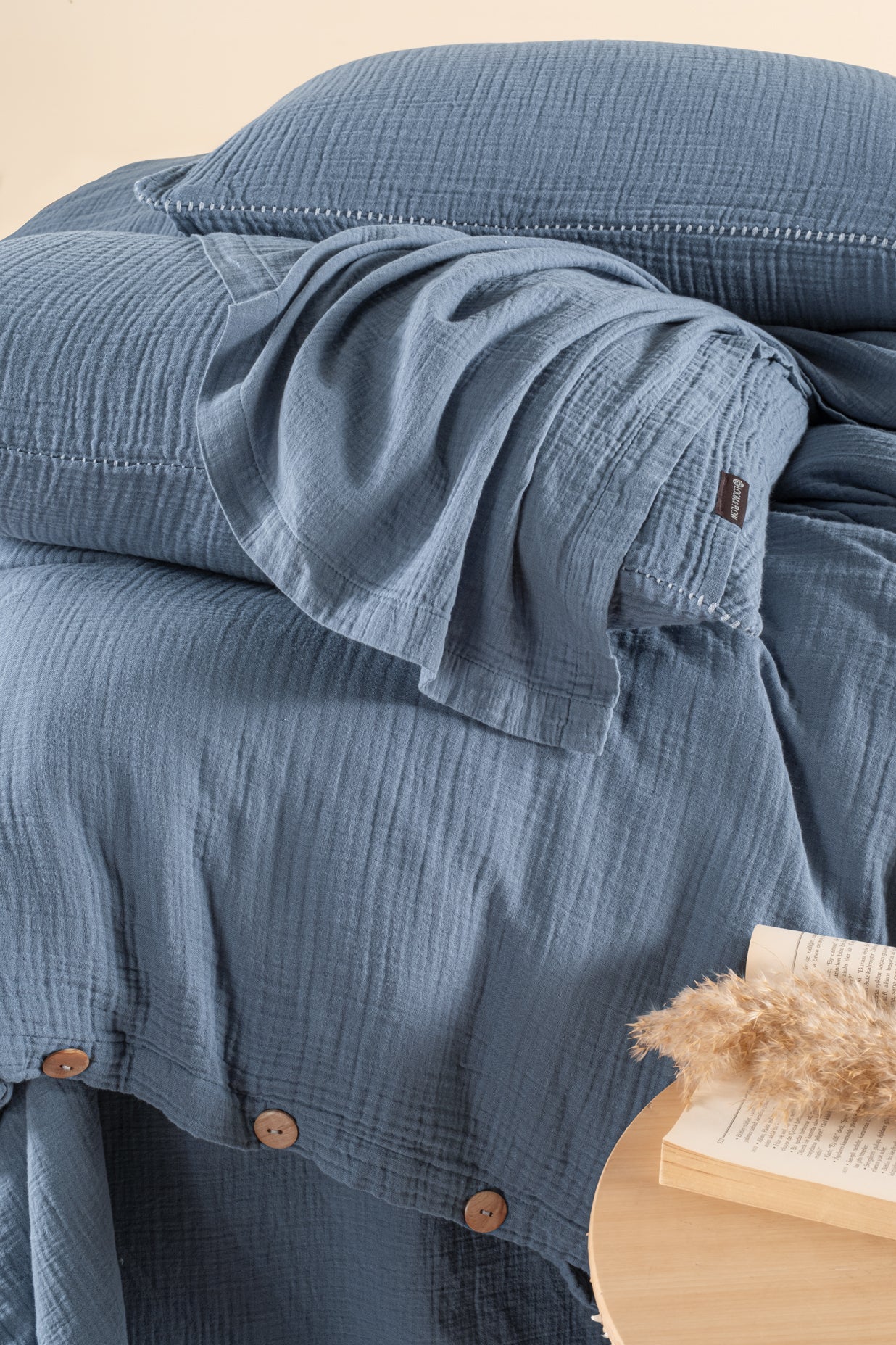 Henna Blue Muslin Cotton Nevresim Takımı