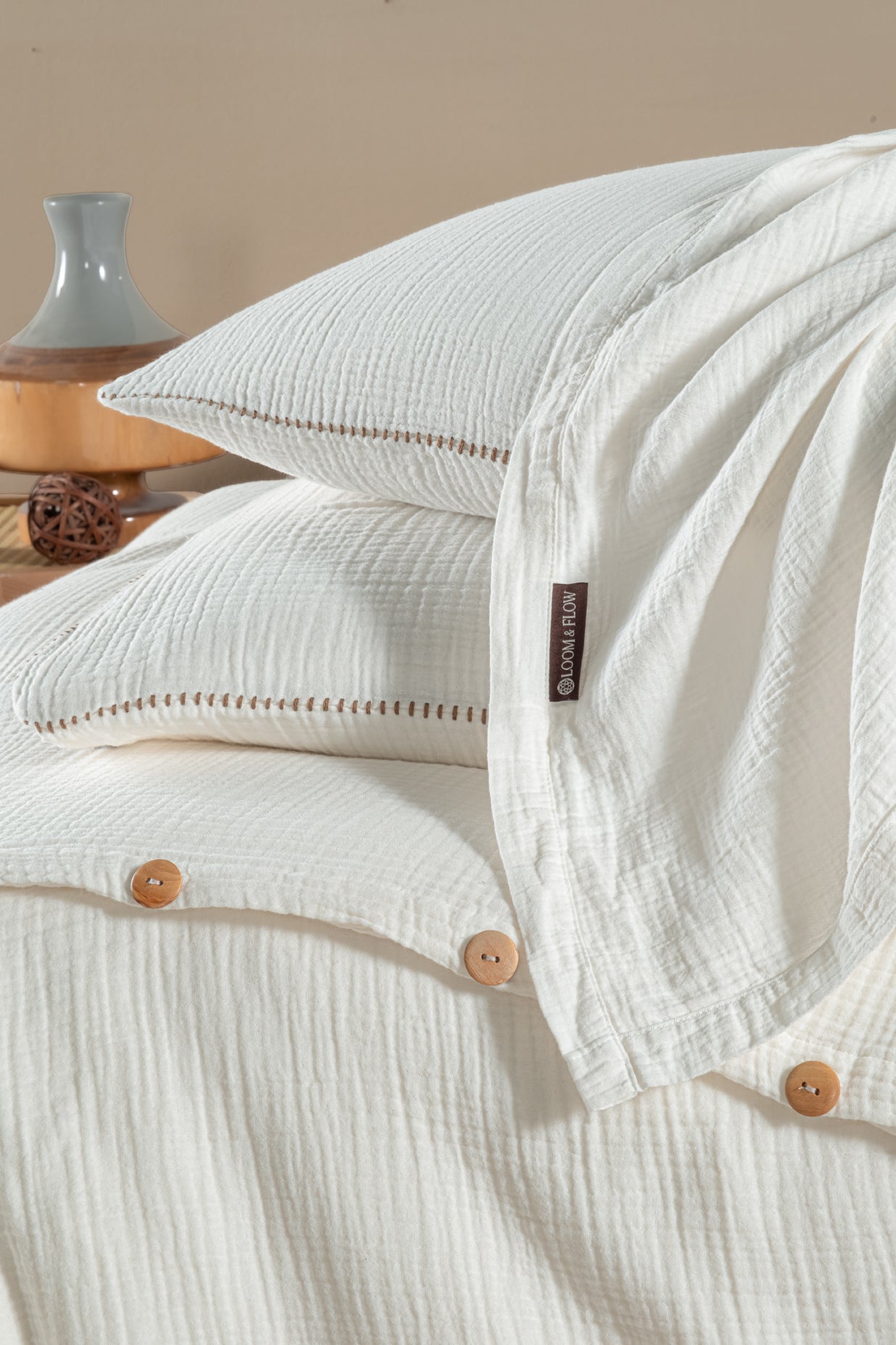 Henna Cream Muslin Cotton Nevresim Takımı