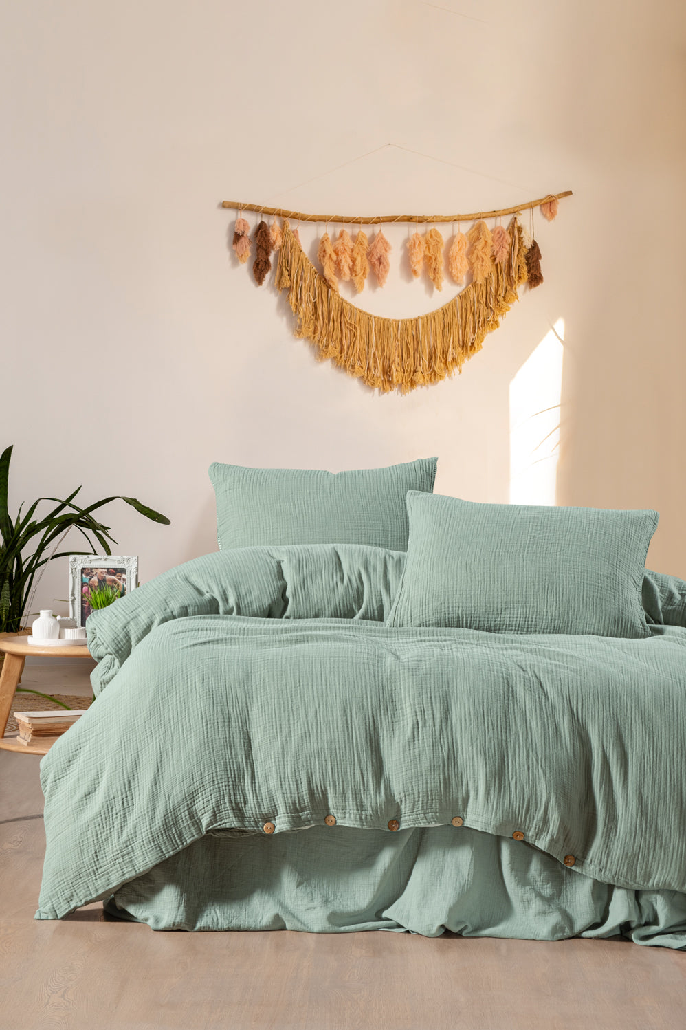 Henna Green Muslin Cotton Nevresim Takımı