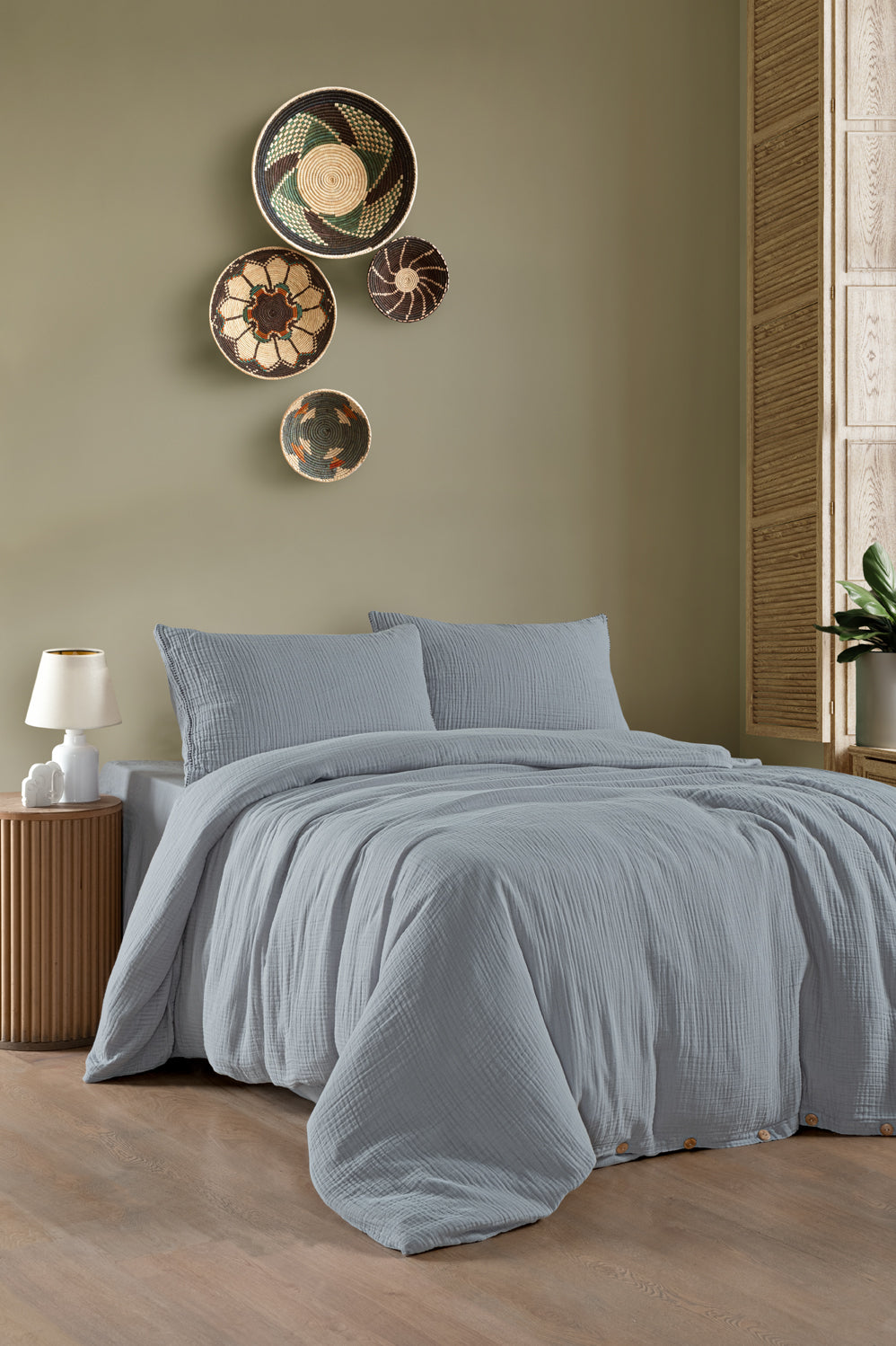 Henna Grey Muslin Cotton Nevresim Takımı