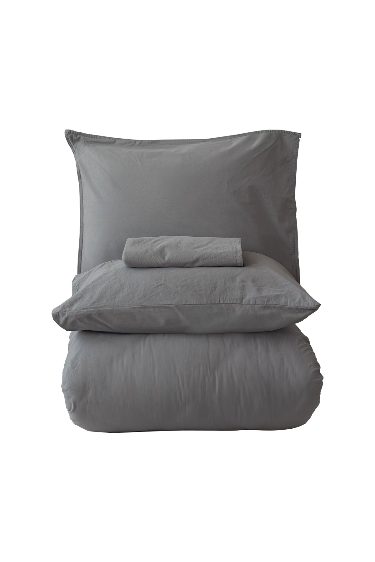 Jadora %100 Pamuk Stonewashed Çift Kişilik Nevresim Takımı Gri