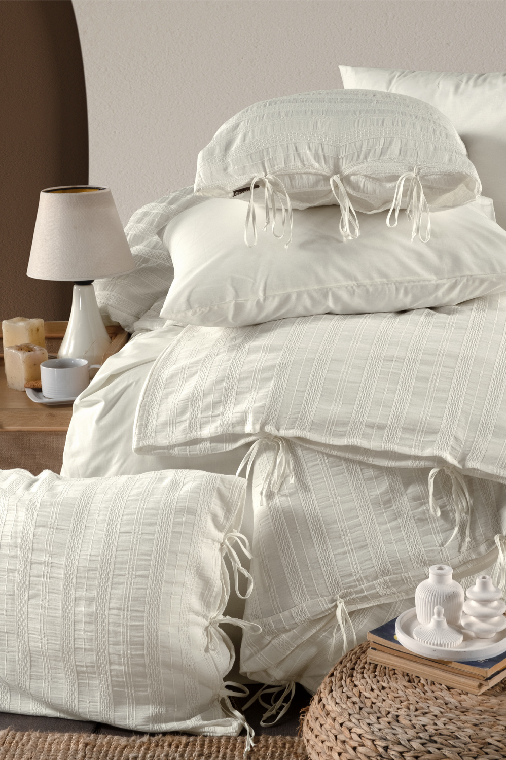 Ardus Krem Natural Cotton Nevresim Takımı