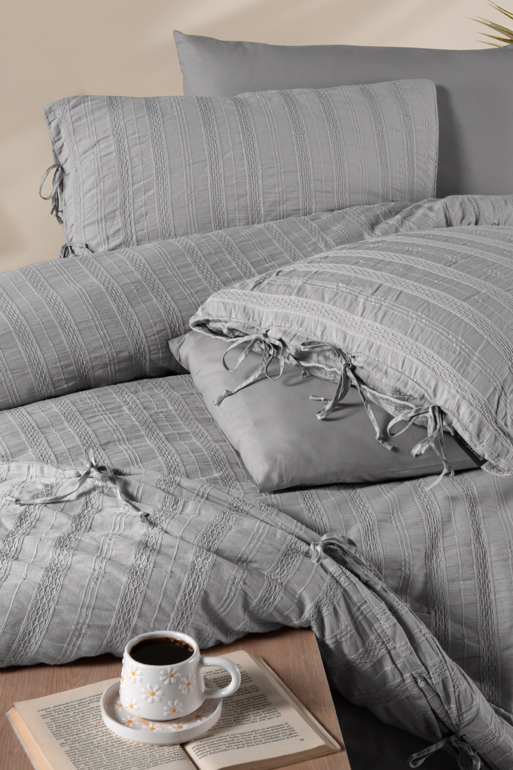 Ardus Grey Natural Cotton Nevresim Takımı