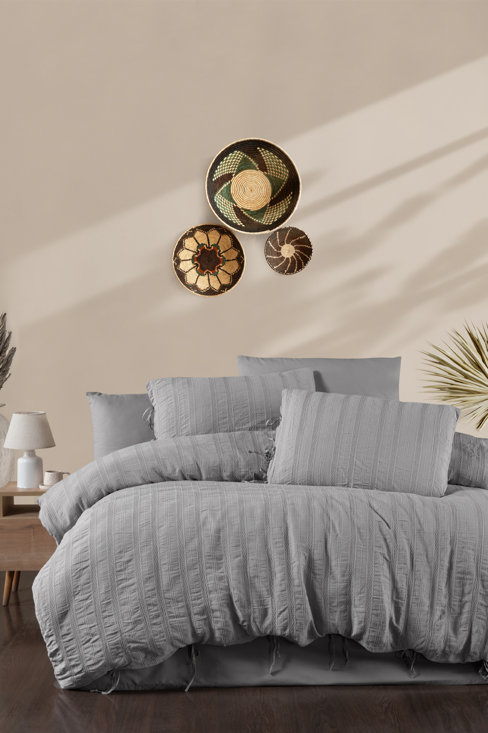 Ardus Grey Natural Cotton Nevresim Takımı