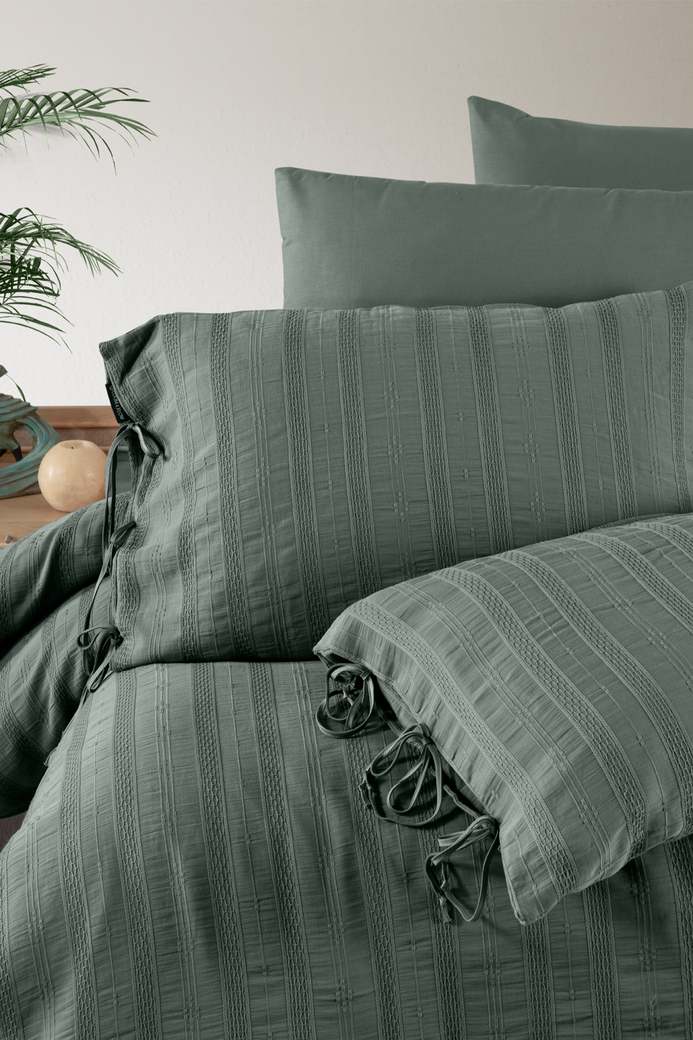 Ardus %100 Pamuk Stonewashed Çift Kişilik Nevresim Takımı Yeşil