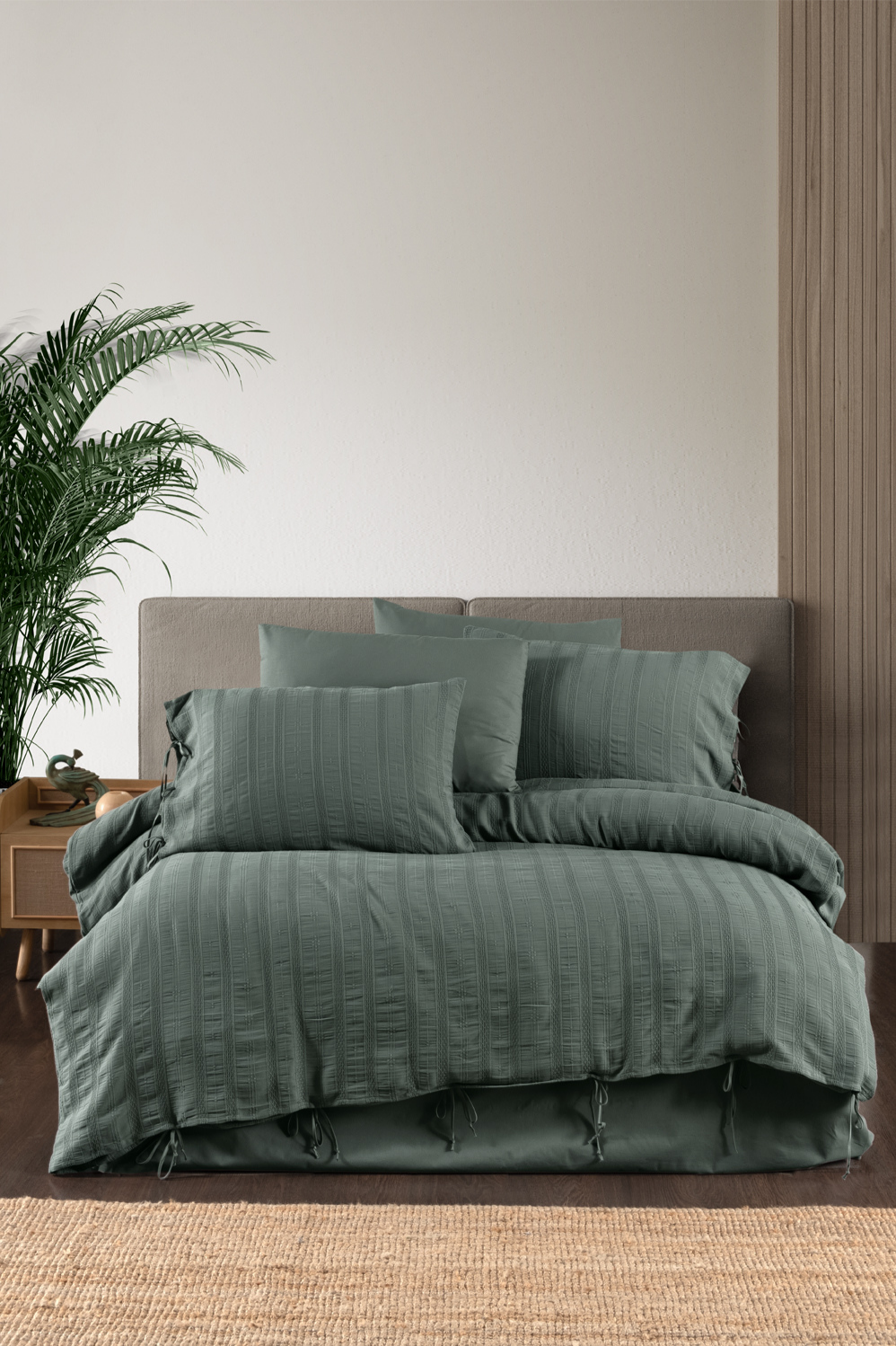 Ardus %100 Pamuk Stonewashed Çift Kişilik Nevresim Takımı Yeşil