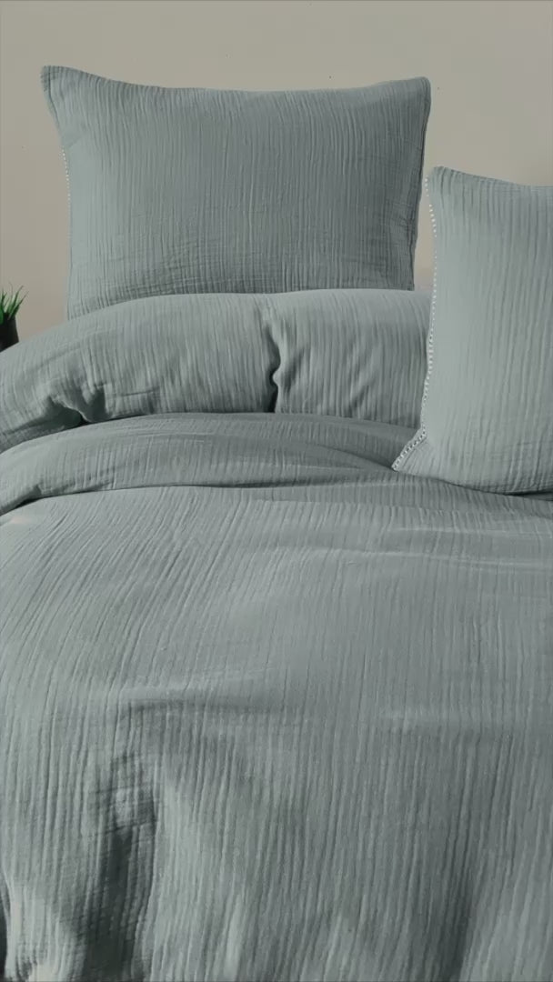 Henna Green Muslin Cotton Nevresim Takımı