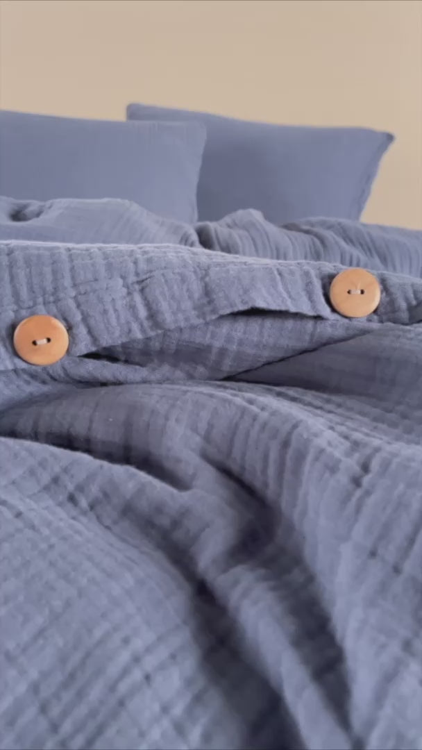 Henna Blue Muslin Cotton Nevresim Takımı