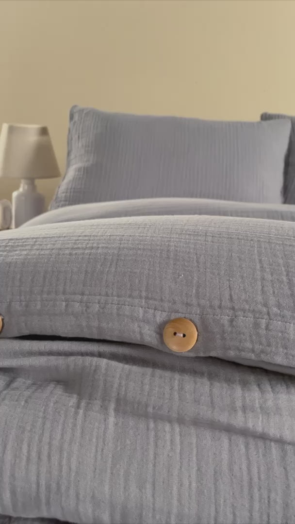 Henna Grey Muslin Cotton Nevresim Takımı