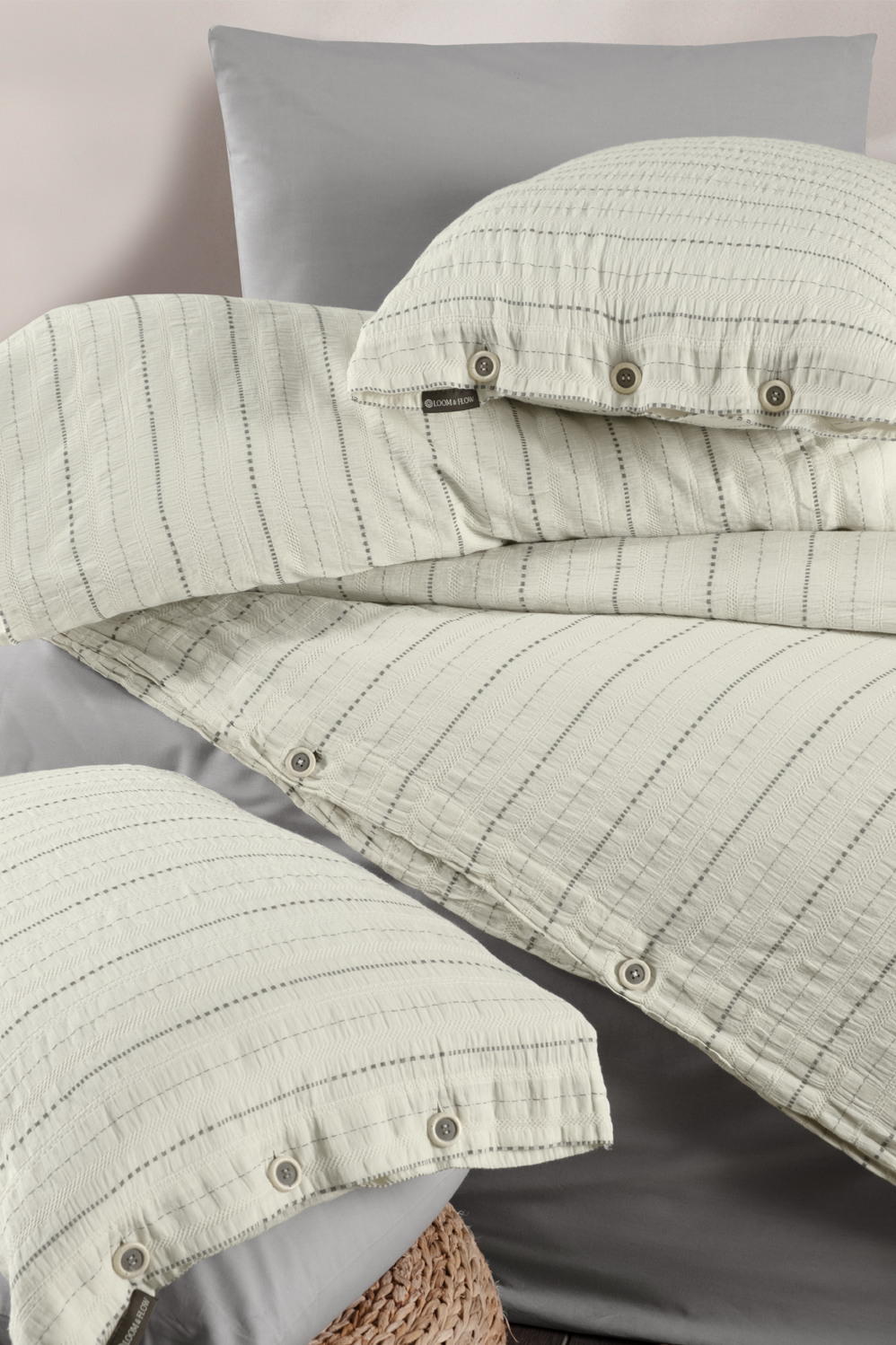 Rihanna %100 Pamuk Stonewashed Çift Kişilik Nevresim Takımı Gri