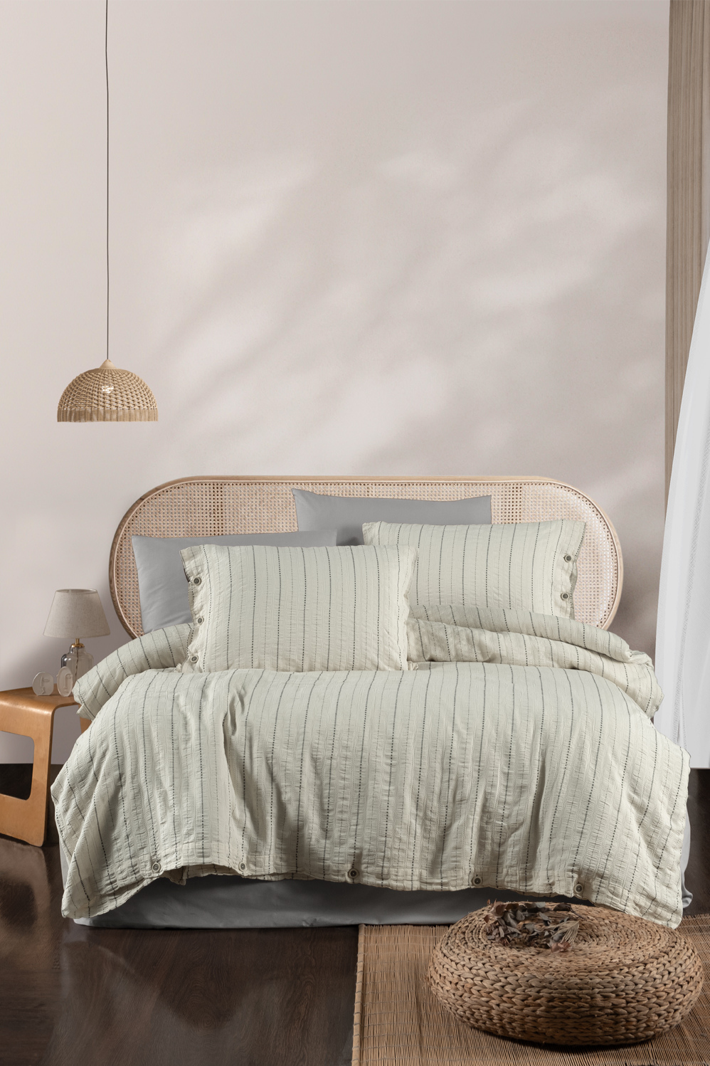 Rihanna Grey Natural Cotton Nevresim Takımı